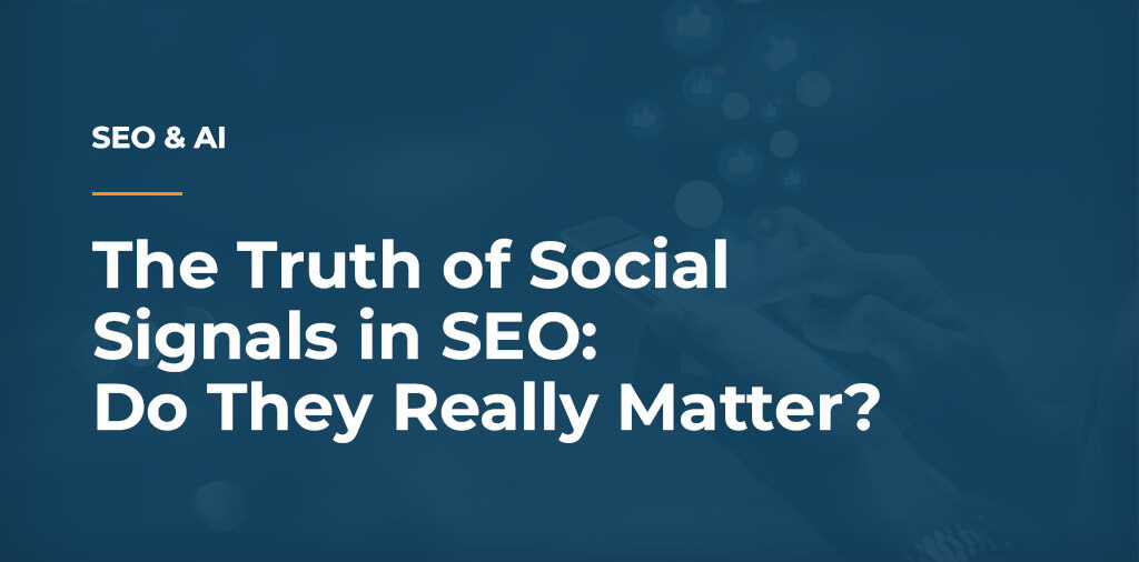 |Social signals in SEO: Graphic of two people looking at their metrics||